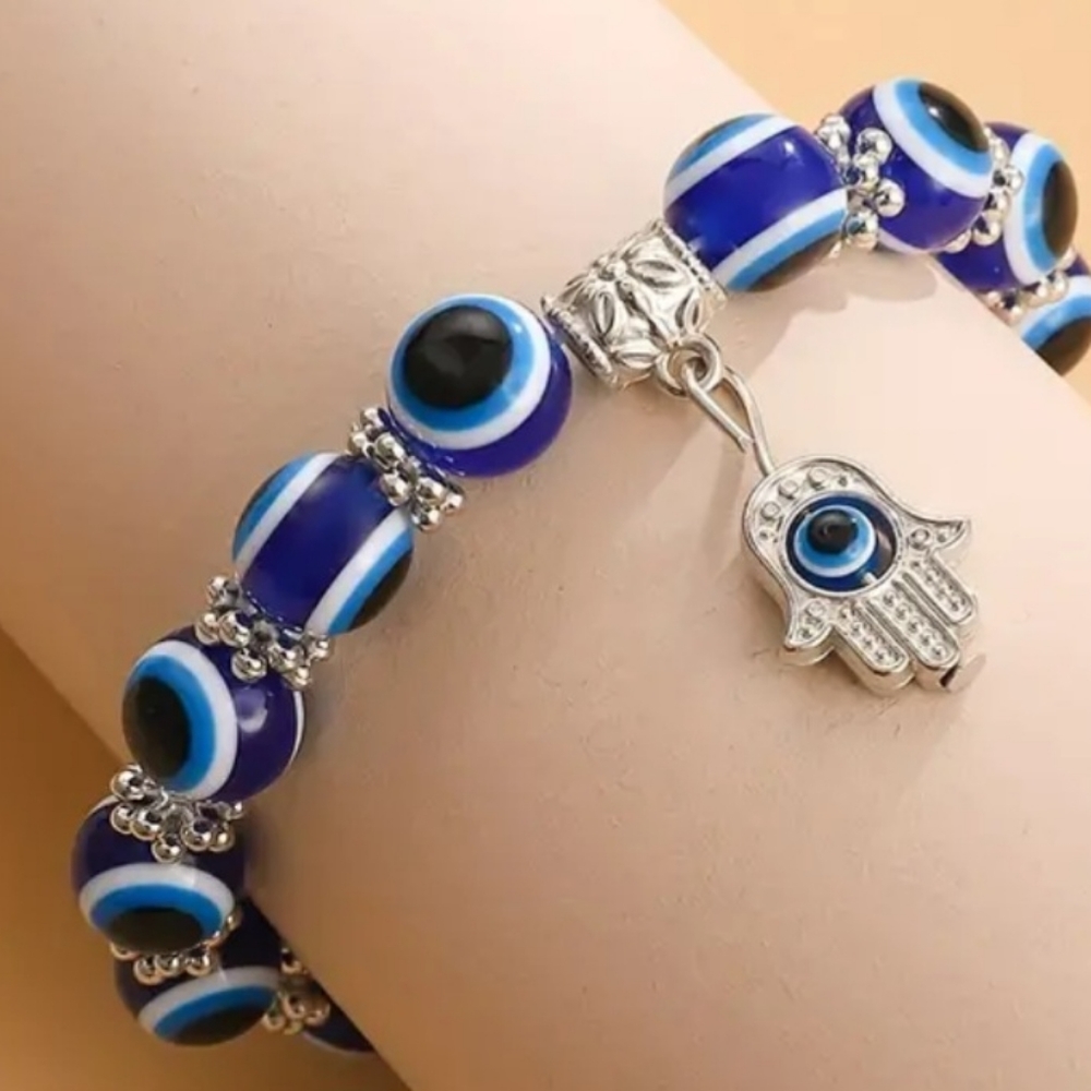 EVIL EYE HAND OF FATIMA HAMSA 1SIZE STRETCH BRACELET